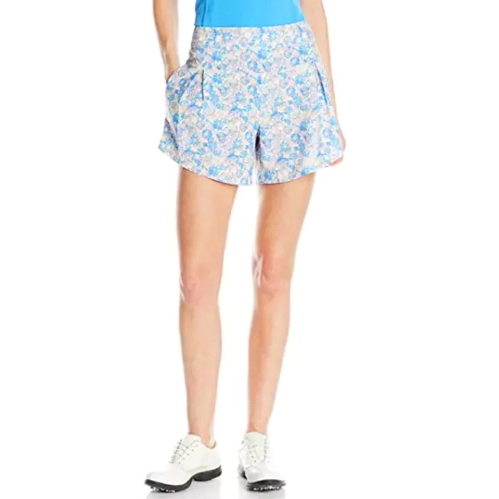 Adidas Golf Tour High Rise Pastel Floral Printed Flared Shorts
